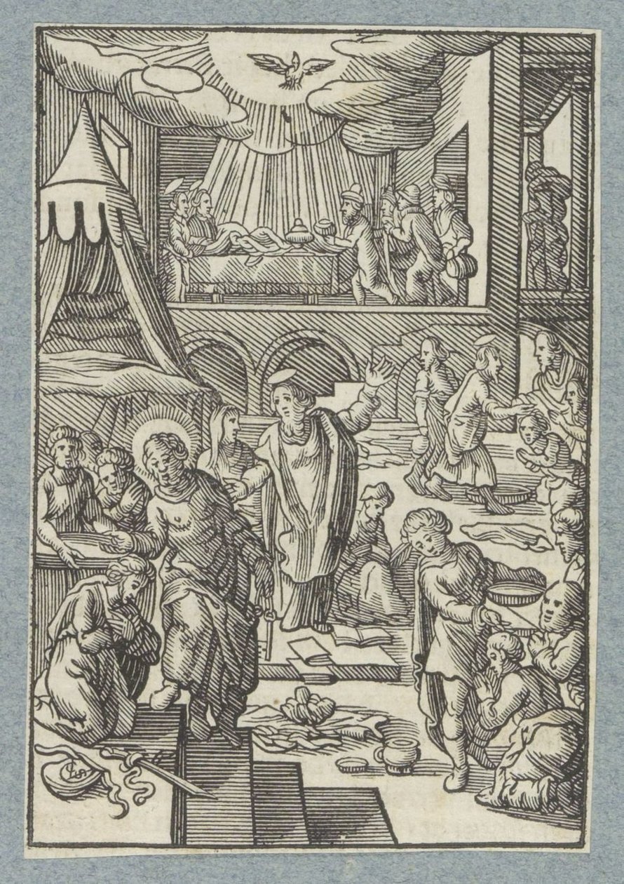 Apostoli battezzano nuovi credenti a Gerusalemme da Christoffel van Sichem (II)