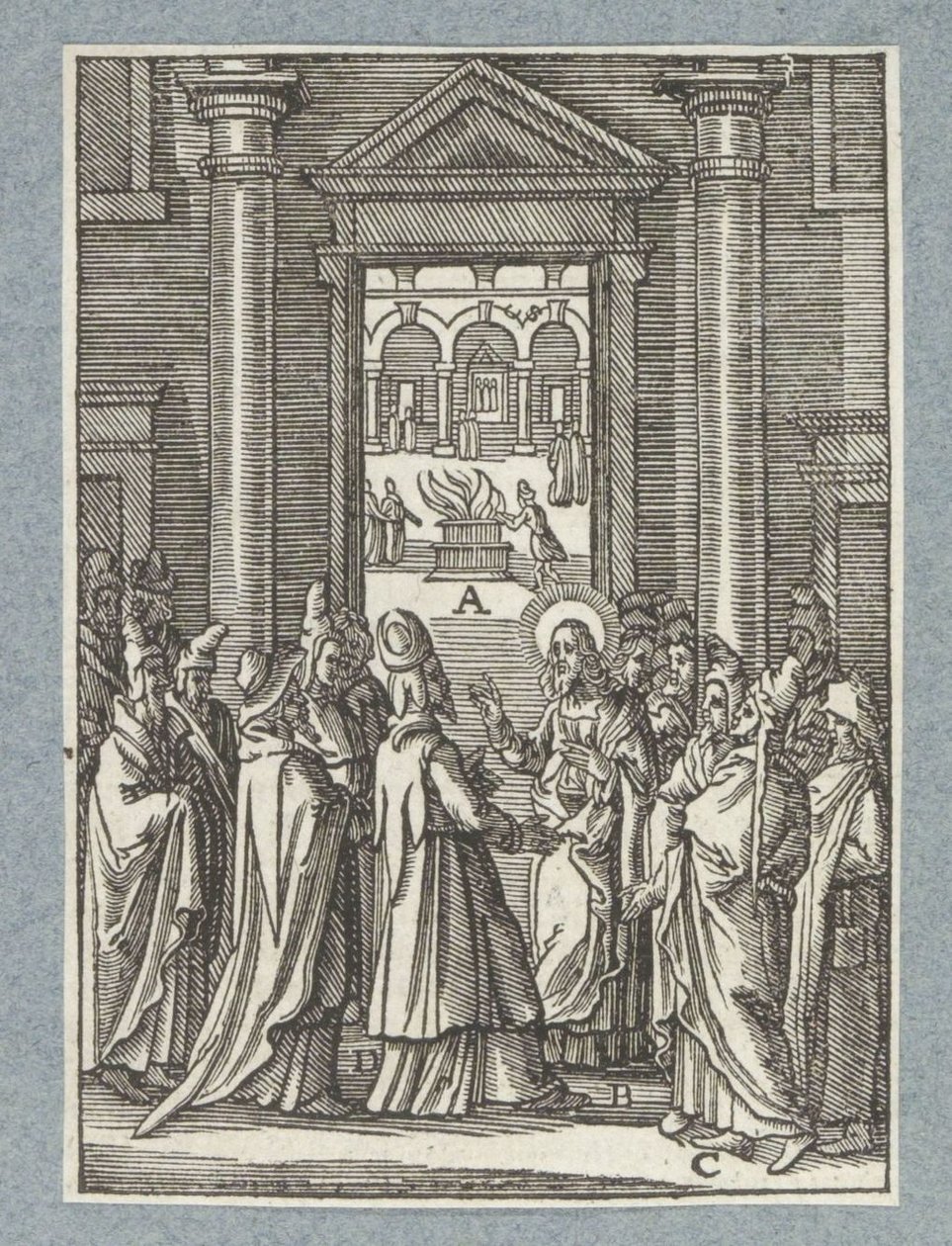 Dibattito con i sadducei e i farisei da Christoffel van Sichem (II)