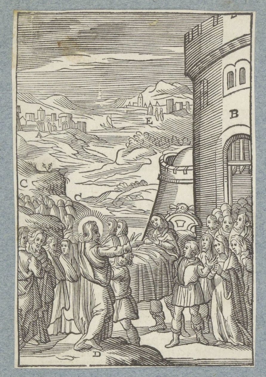 Resurrezione del figlio della vedova di Nain da Christoffel van Sichem (II)