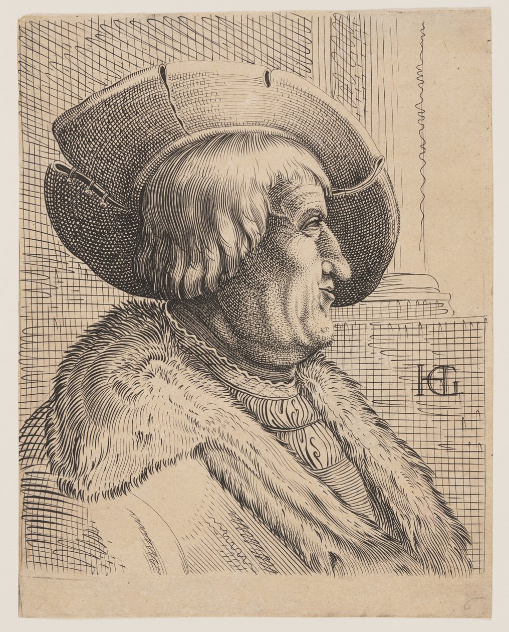 Ritratto di fantasia di un uomo anziano di profilo da Christoffel van Sichem I