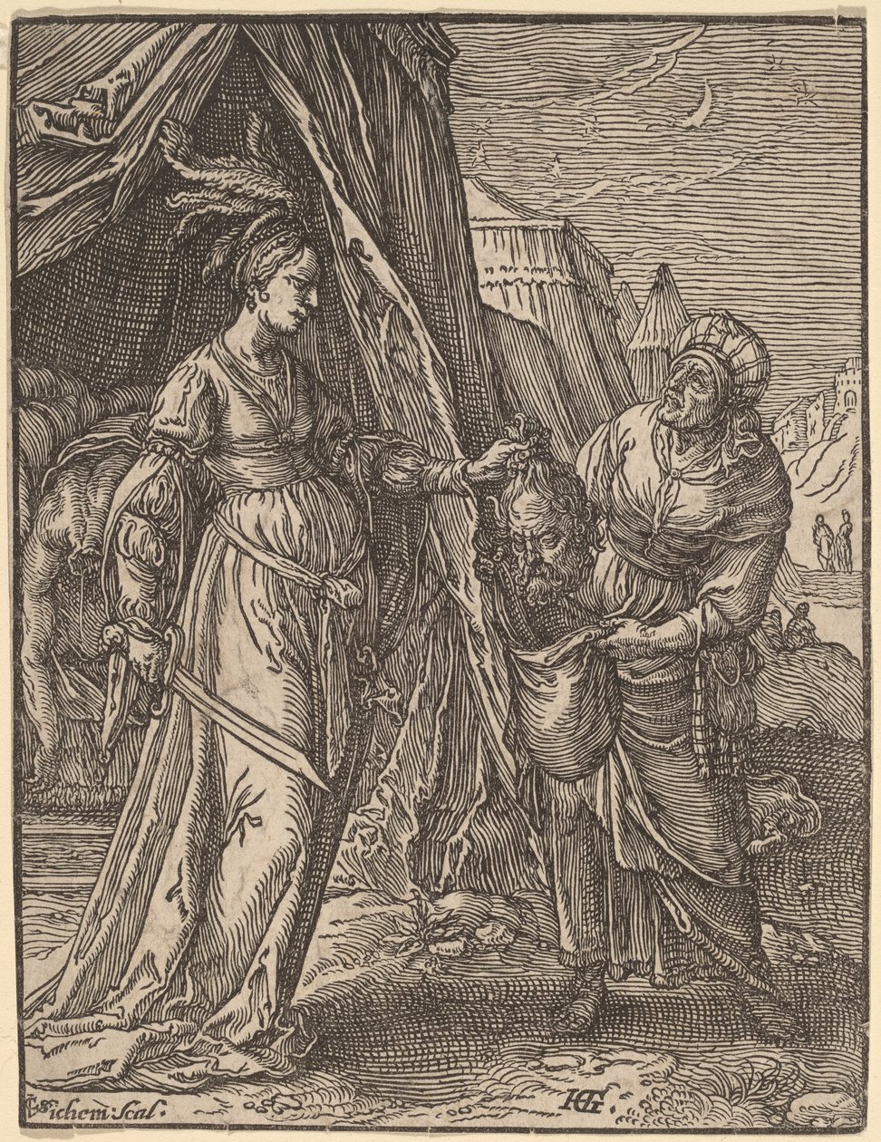Giuditta con la testa di Oloferne da Christoffel van Sichem I, after Hendrik Goltzius