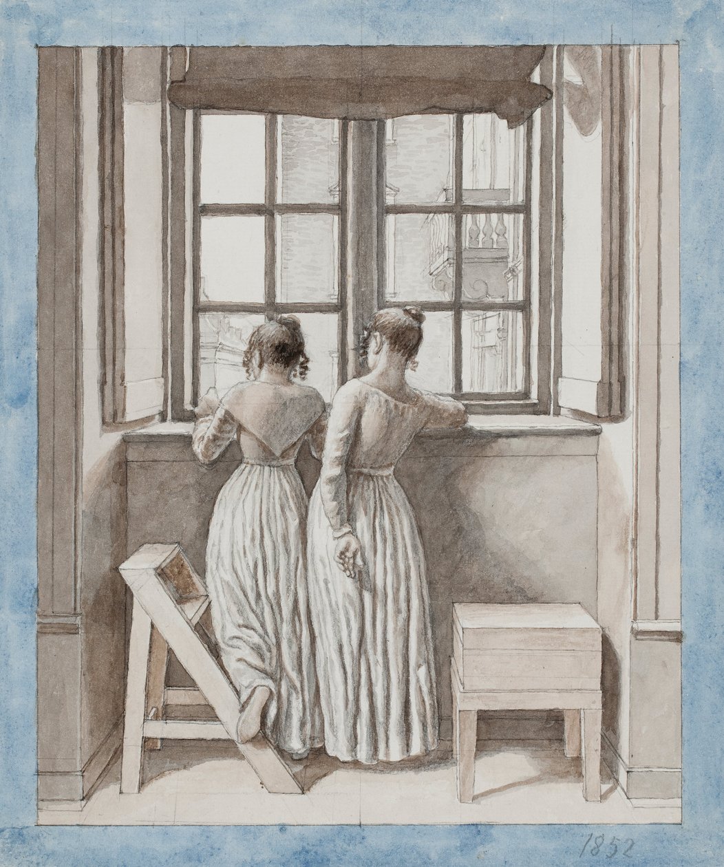 Alla finestra nello studio dell