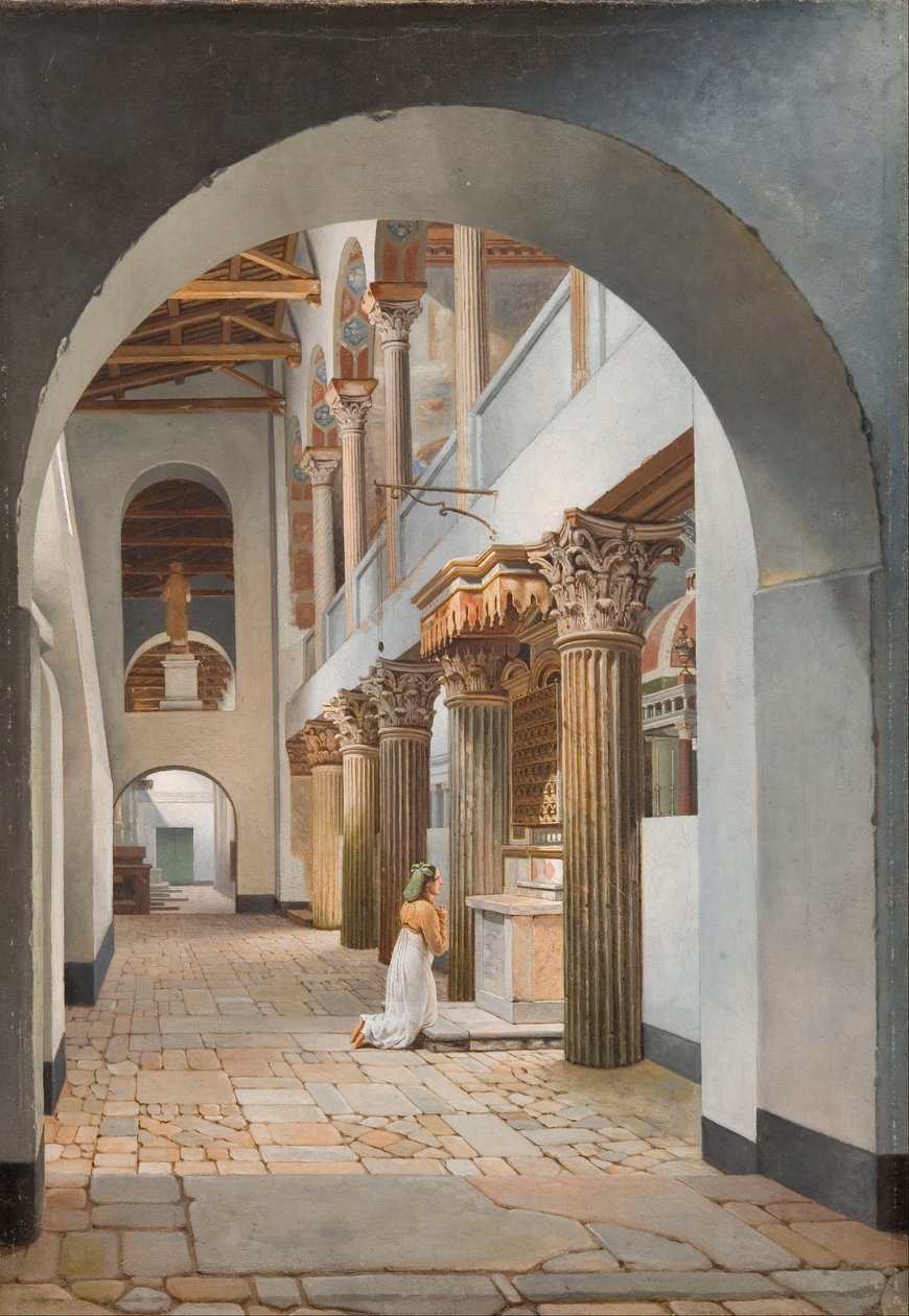 Vista della Chiesa di San Lorenzo fuori le Mura da Christoffer Wilhelm Eckersberg