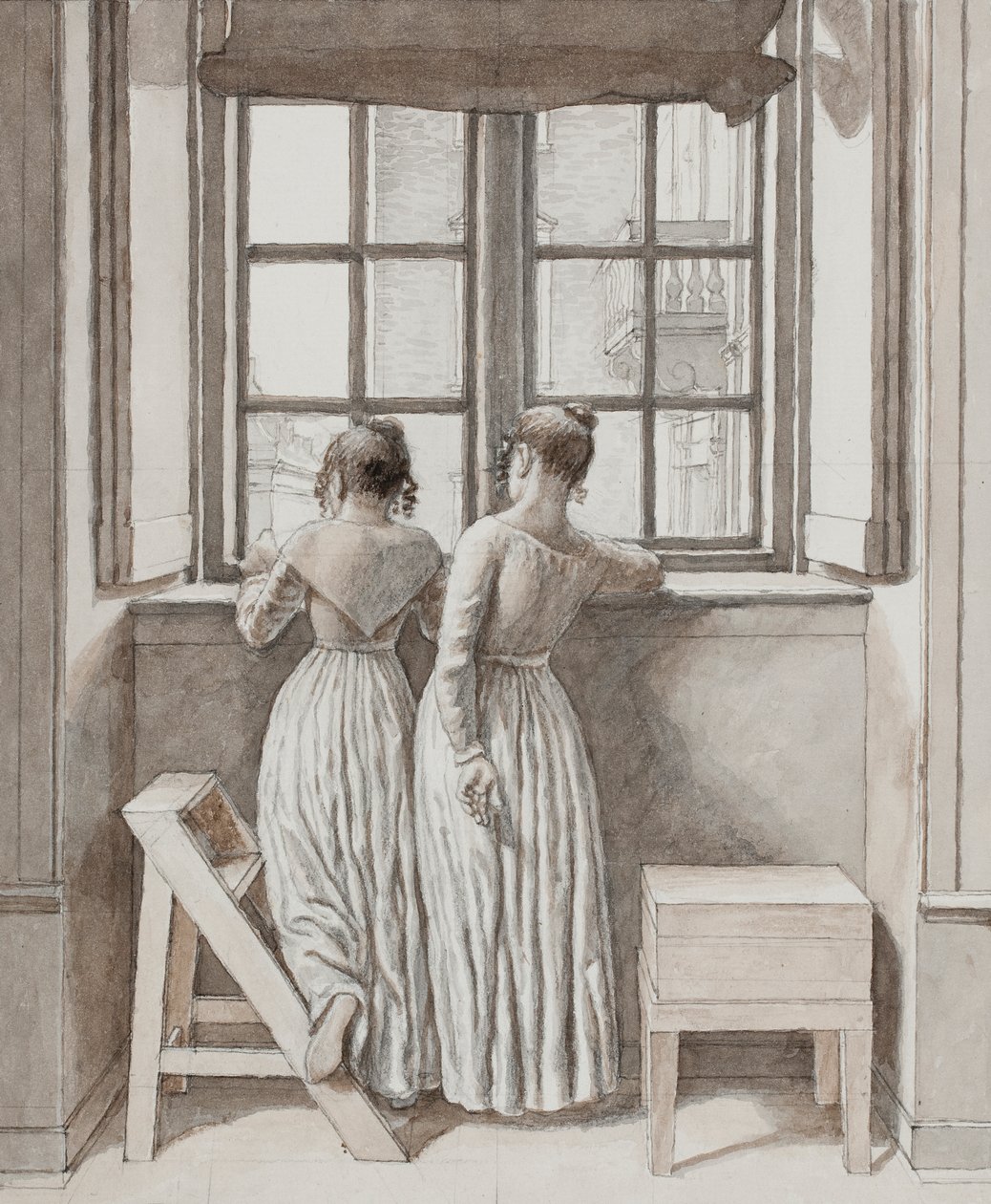 Alla finestra nello studio dell