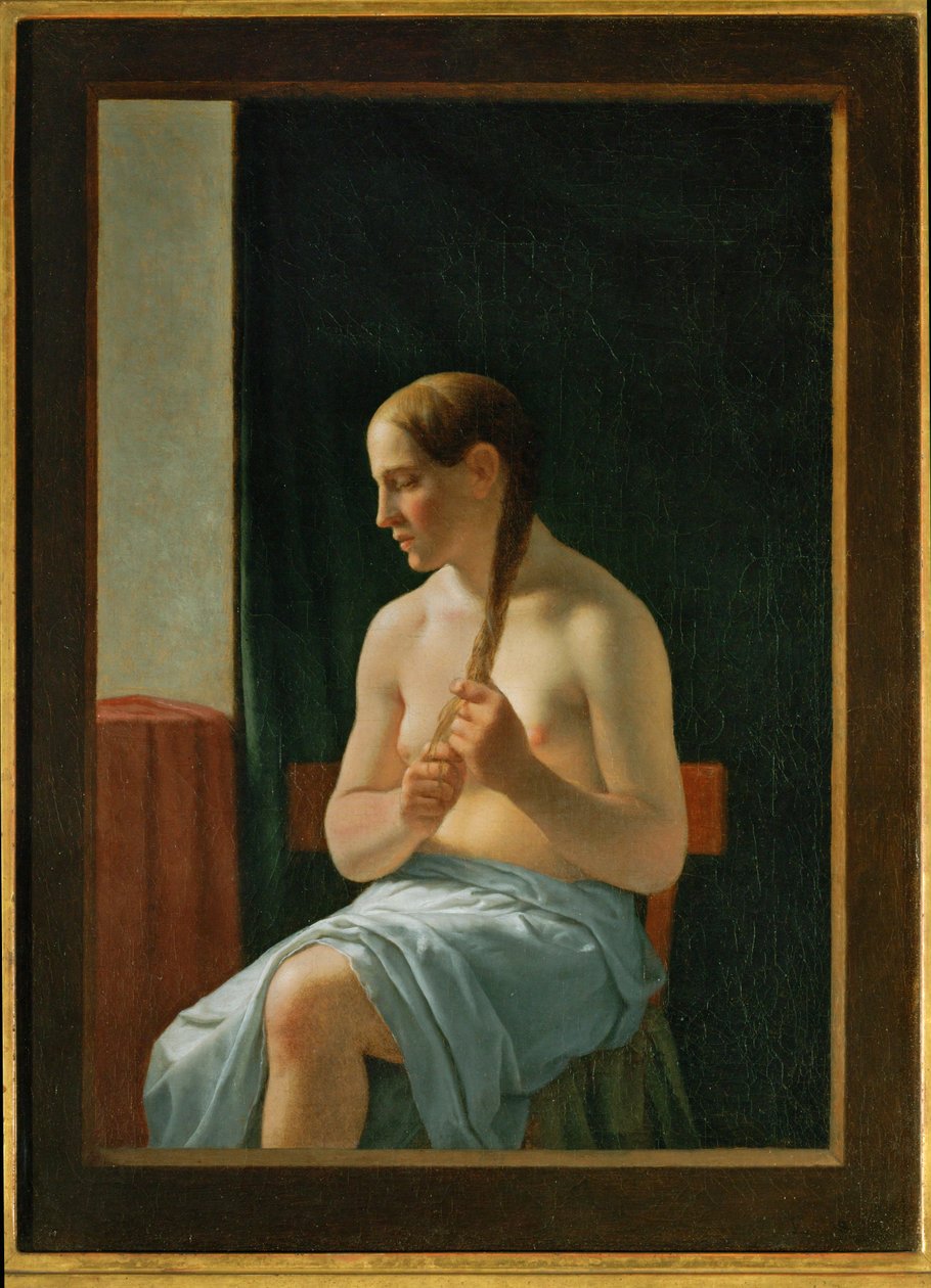 Nudo seduto (dipinto su tela) da Christoffer Wilhelm Eckersberg