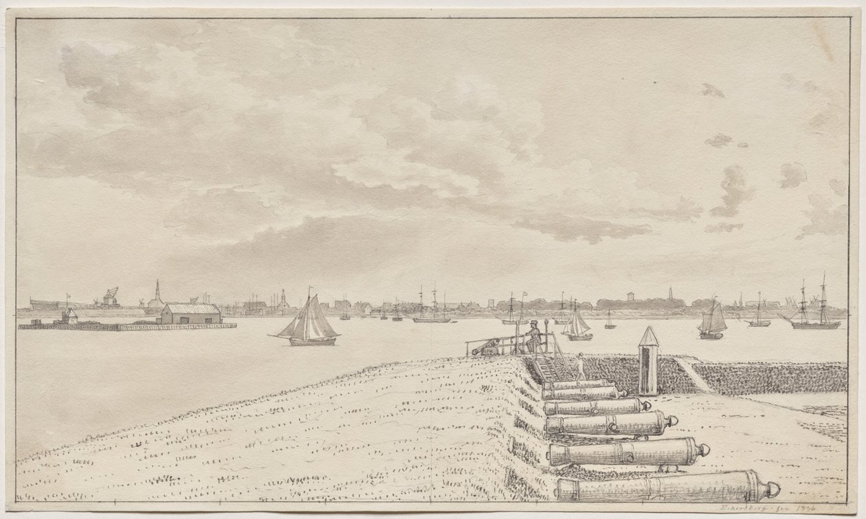 Vista dalla Batteria verso la città da Christoffer Wilhelm Eckersberg