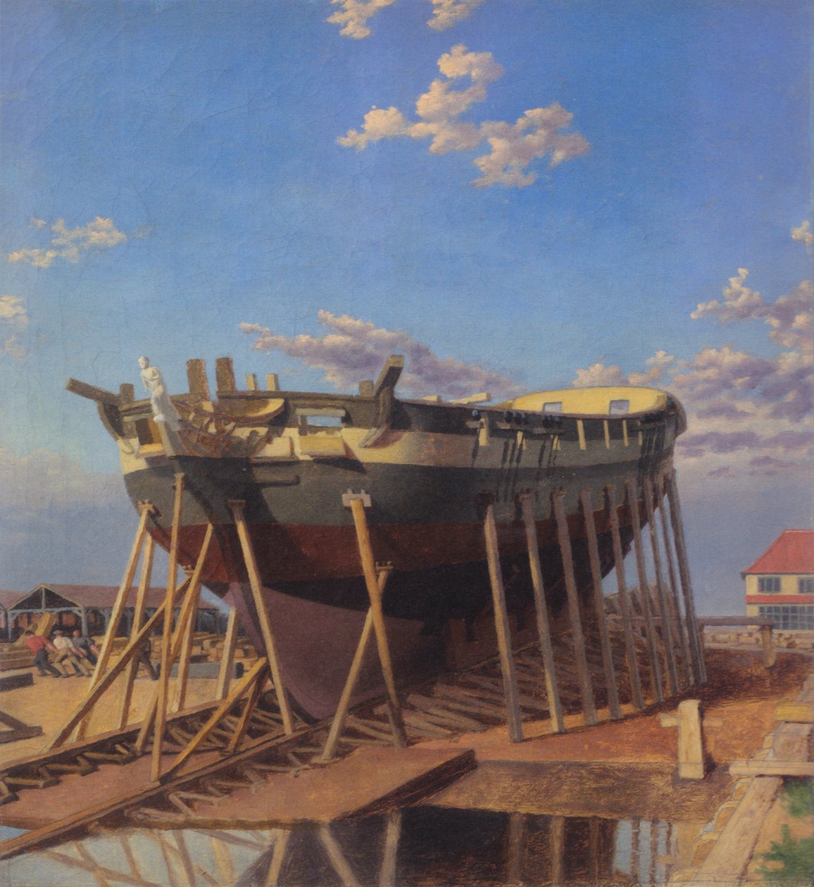 Una corvetta sullo scalo di alaggio. da Christoffer Wilhelm Eckersberg