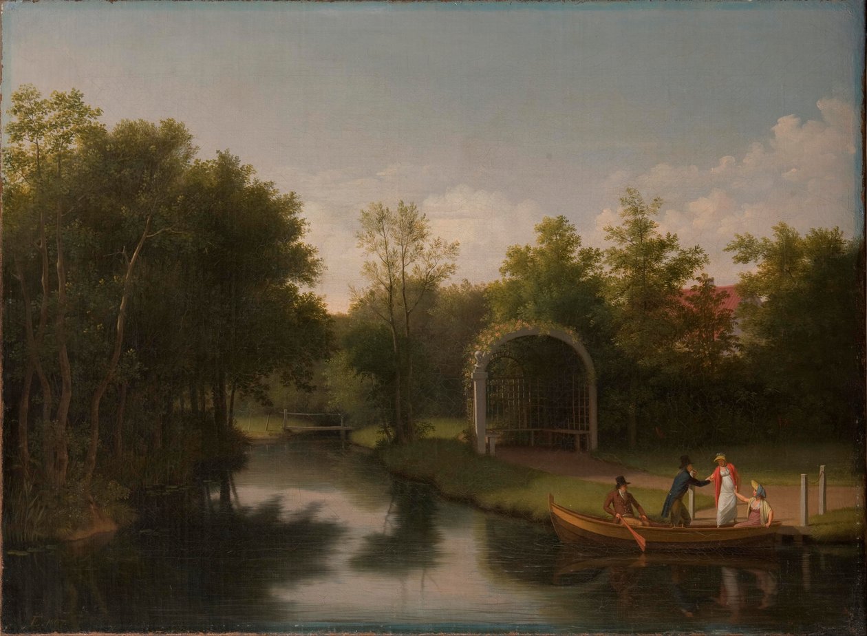 Pergolato nel parco del maniero di Sanderumgård da Christoffer Wilhelm Eckersberg
