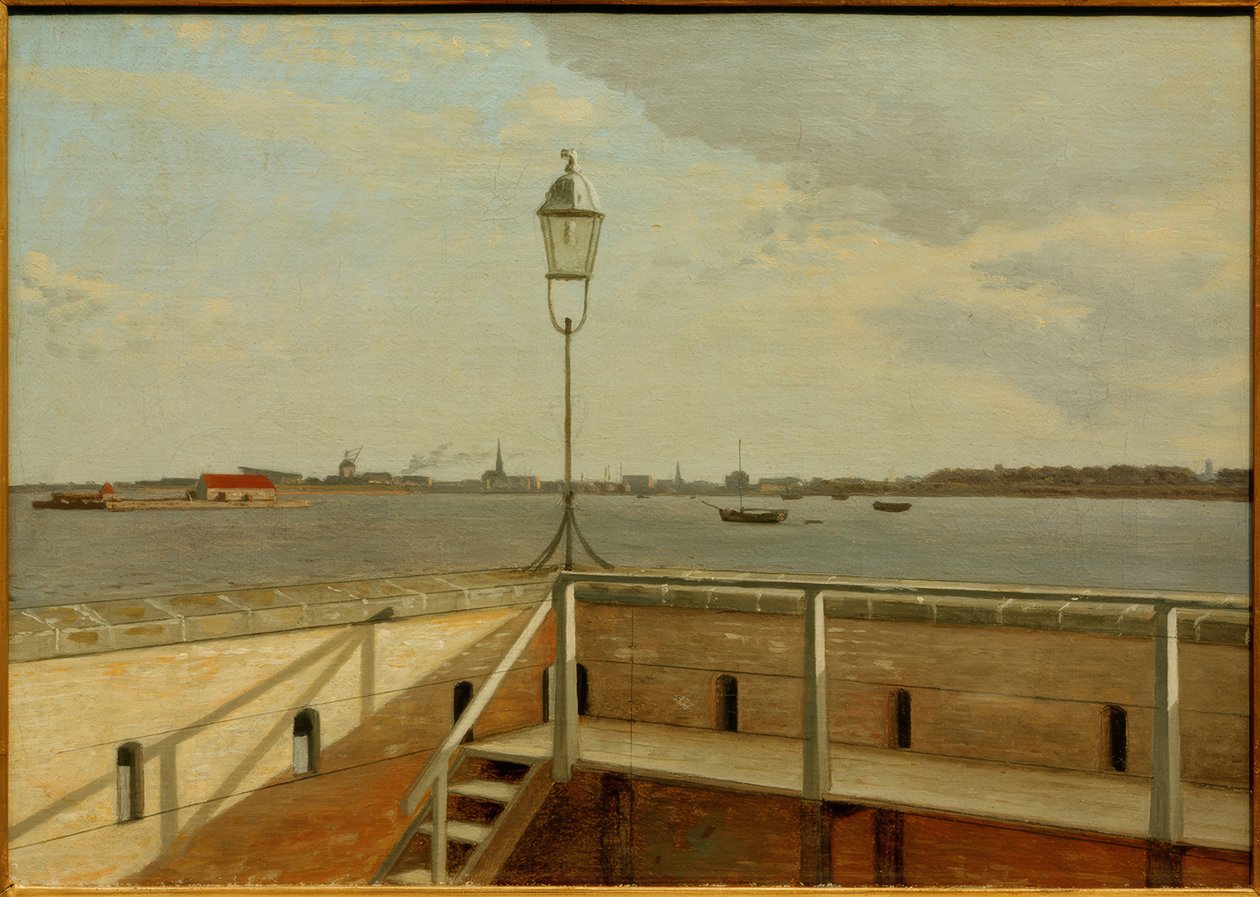 Vista dalla fortezza di Trekroner su Copenaghen in lontananza da Christoffer Wilhelm Eckersberg
