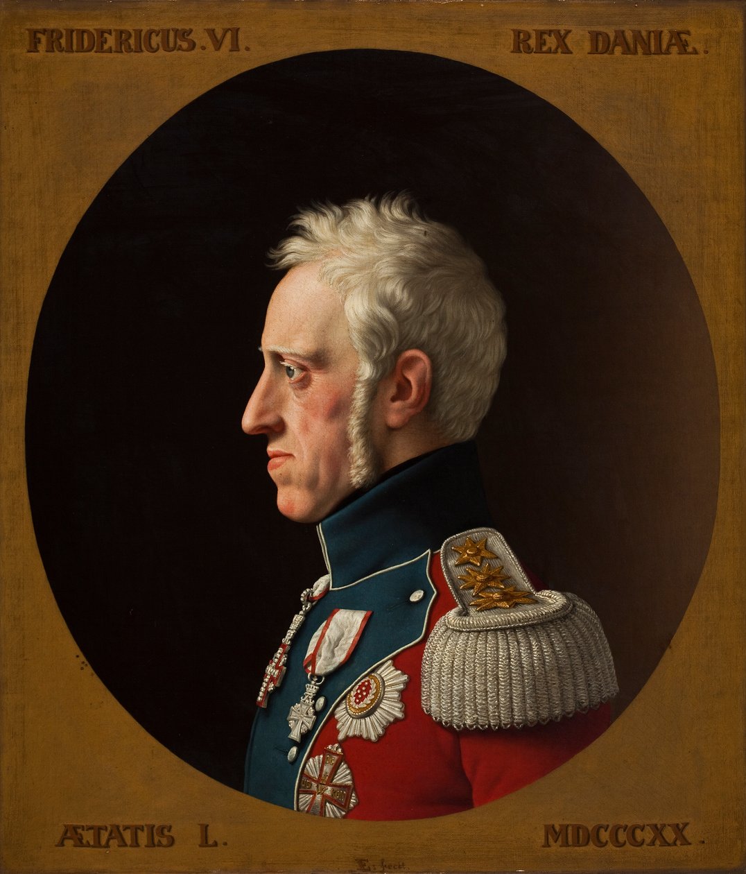 Ritratto di Federico VI di Danimarca 1768-1839, 1839 da Christoffer Wilhelm Eckersberg