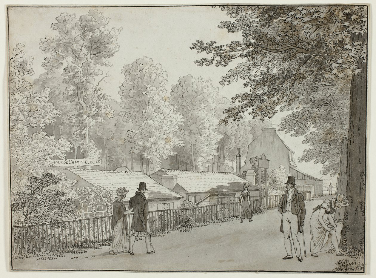 Relais, Avenue des Champs-Élysées, Parigi (recto); Scena della Vita di Ulisse (verso) da Christoffer Wilhelm Eckersberg