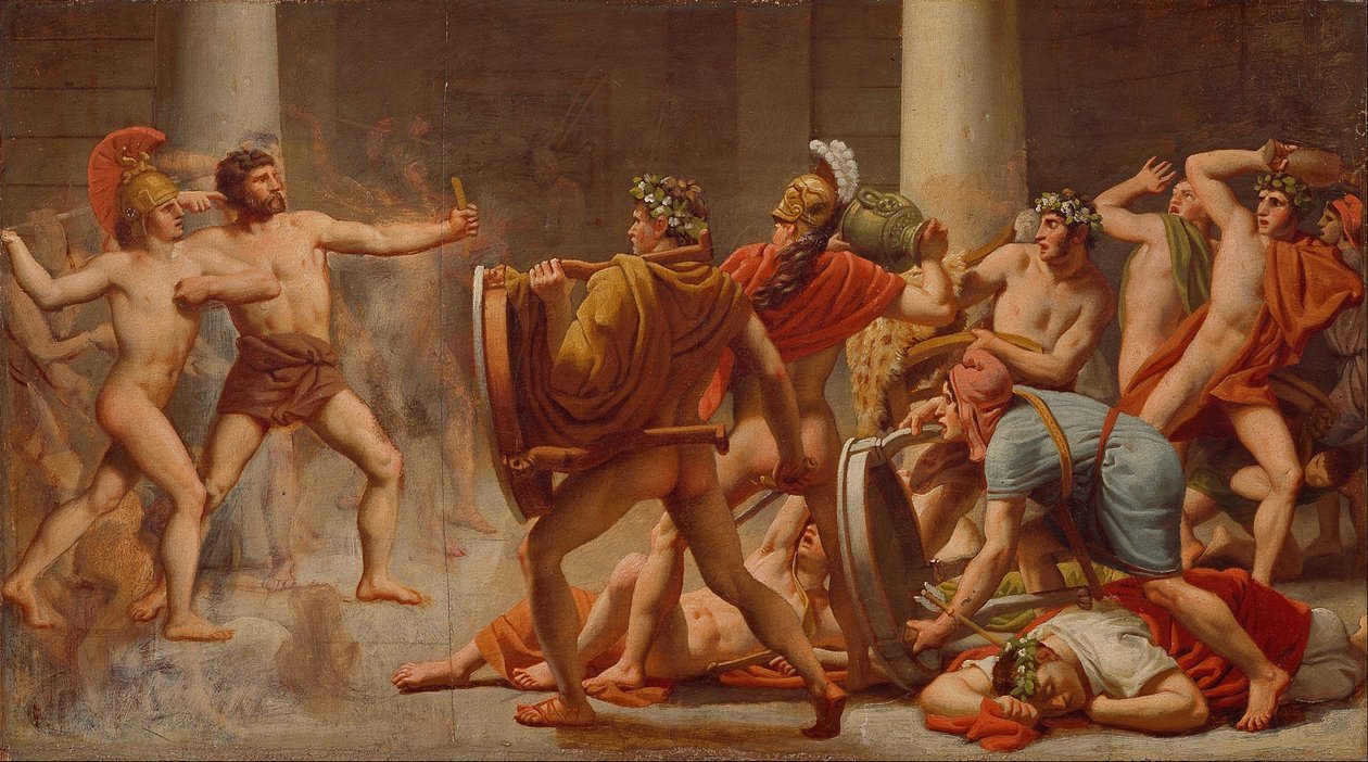 La vendetta di Ulisse sui pretendenti di Penelope. da Christoffer Wilhelm Eckersberg