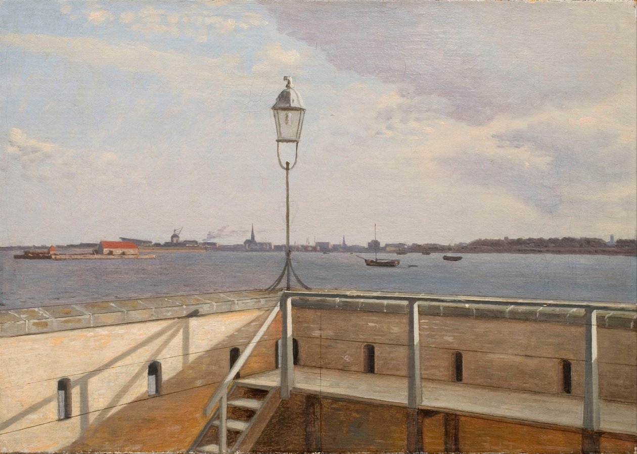 Vista dalla batteria Trekroner con Copenaghen in lontananza da Christoffer Wilhelm Eckersberg