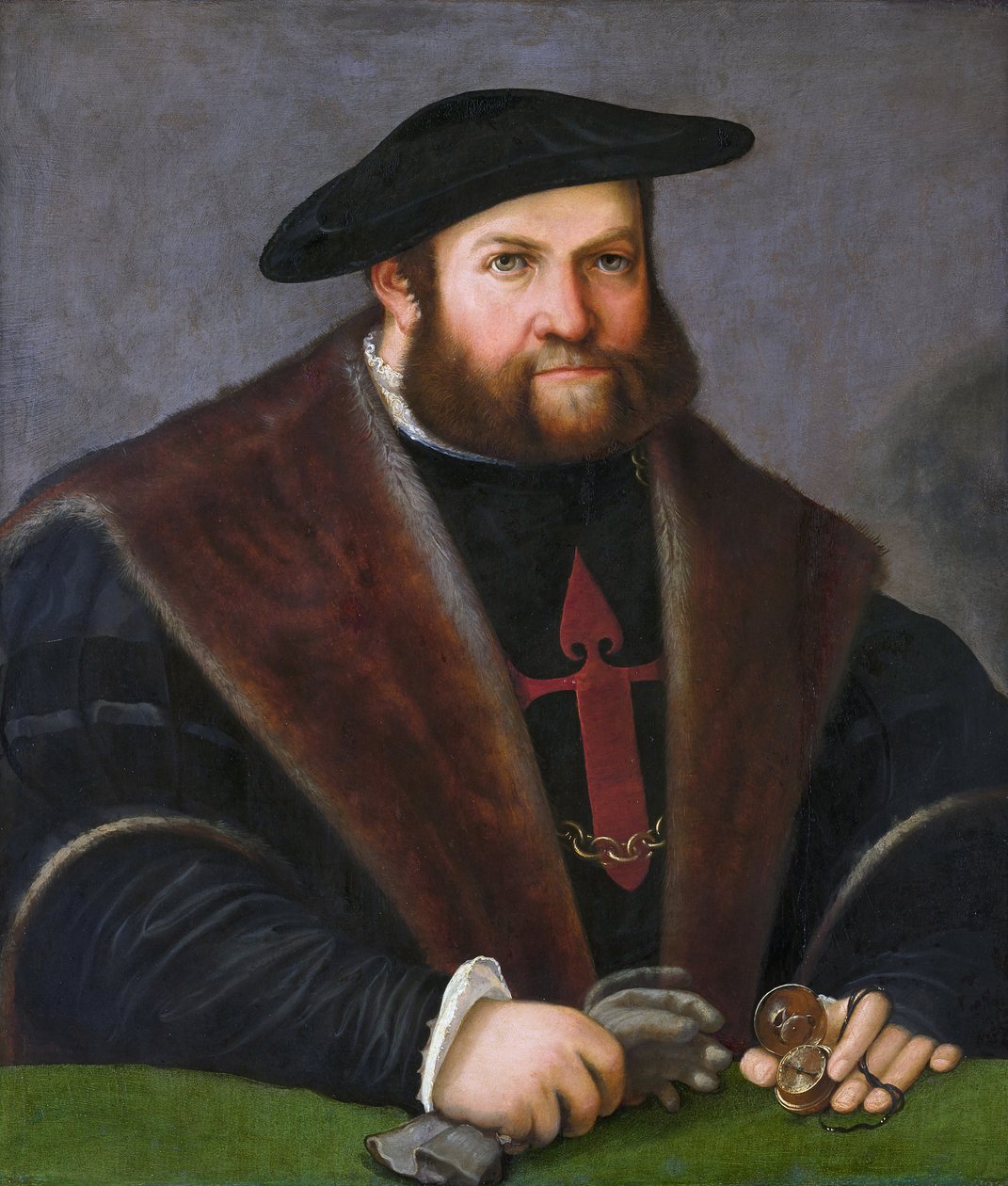 Tedesco: Ritratto di Ulrich Ehinger (1485-1537) (Ritratto di un Cavaliere di Santiago) Ulrich Ehinger come Cavaliere dell