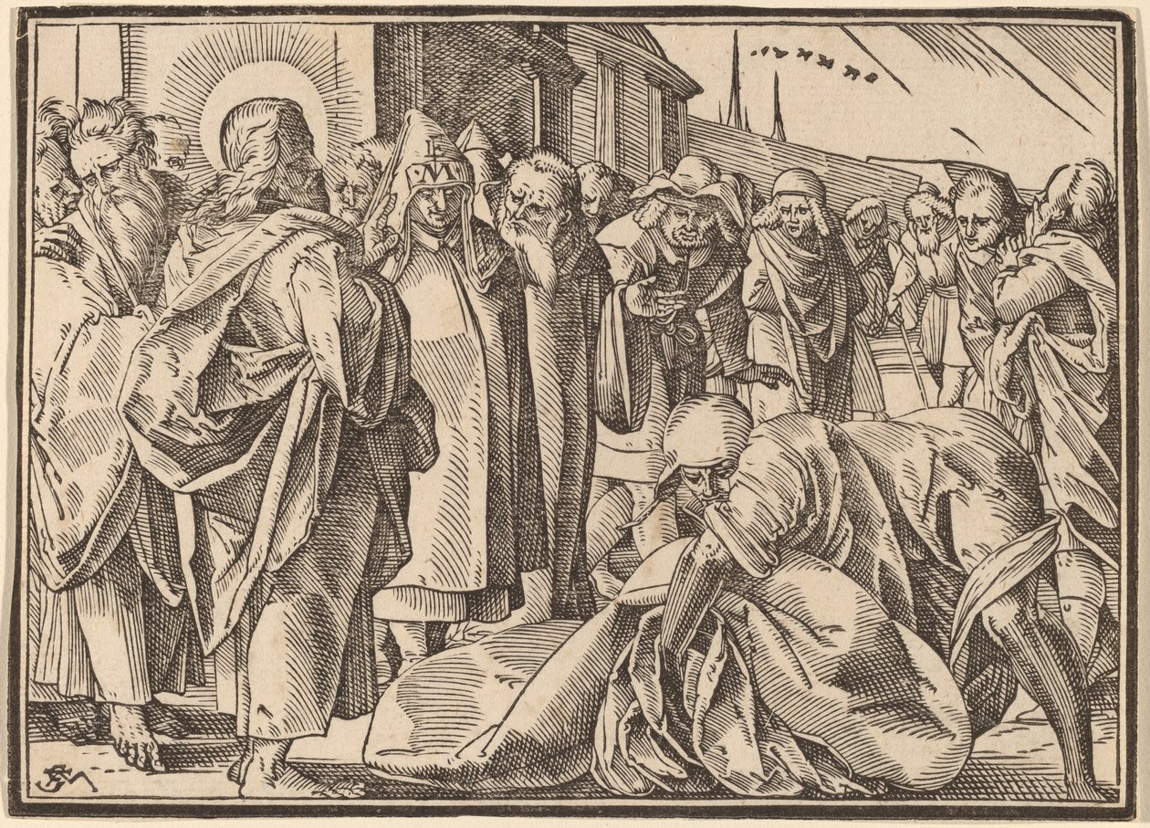 Il paralitico guarito da Cristo prende il suo lettuccio da Christoph Murer