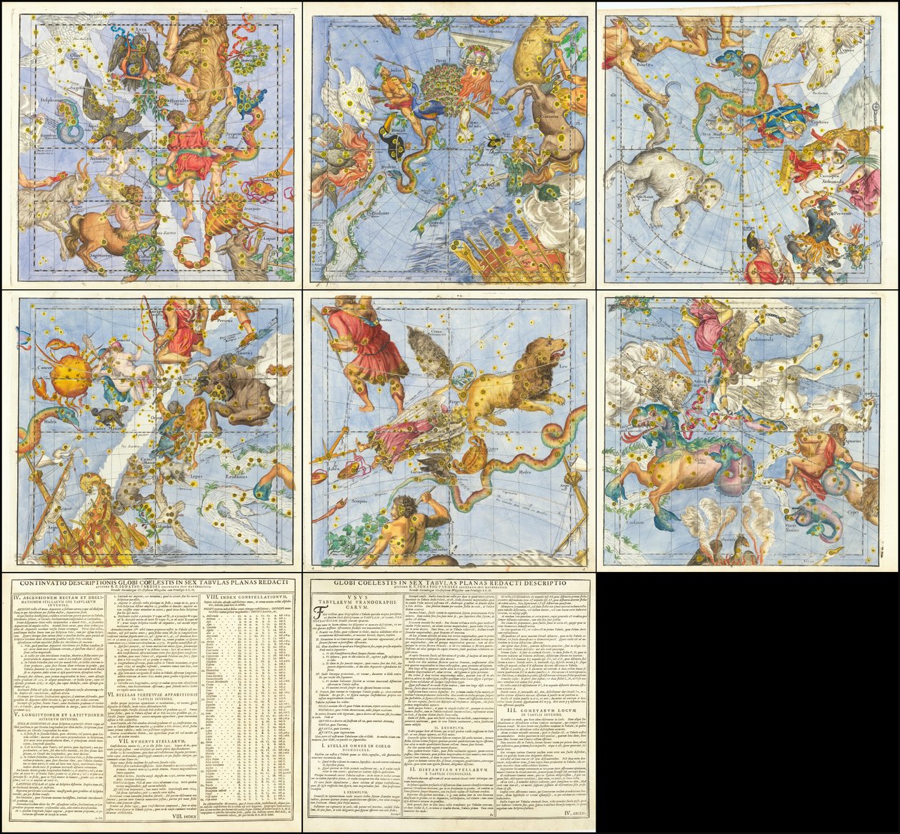 Globi Coelestis in Sex Tabulas Planas Redacti Descriptio da Christoph Weigel the Elder