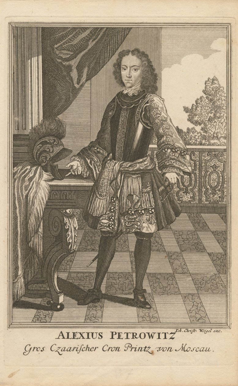 Ritratto dello zarevic Aleksej Petrovič di Russia 1690-1718, 1710 da Christoph Wiegel