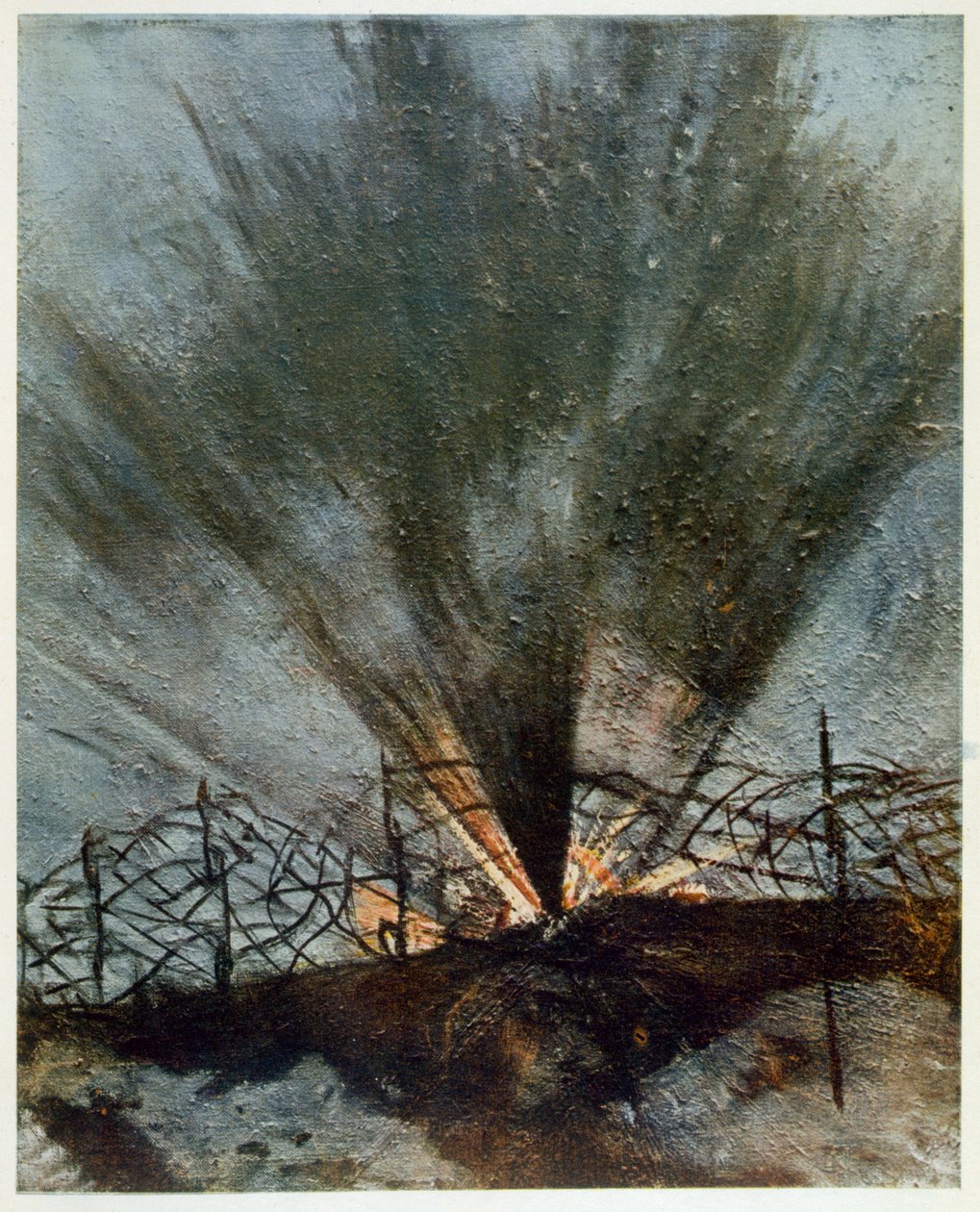 Guscio esplosivo, da British Artists at the Front, Continuation of The Western Front, 1918 da Christopher Richard Wynne Nevinson