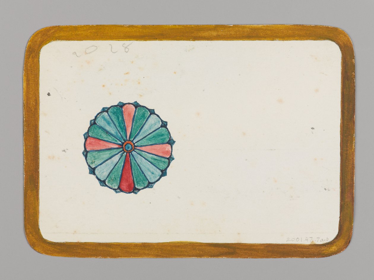 Piccola Carta con Crisantemo Stilizzato, circa 1880 da Christopher Grant La Farge