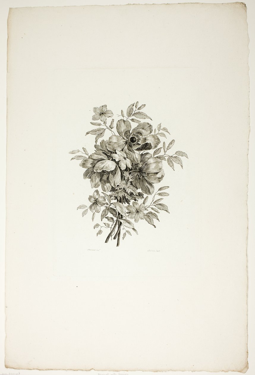 Bouquet con papaveri, da una raccolta di diversi mazzi di fiori, inventati e disegnati da Jean Pillement e incisi da P. C. Canot da Christopher Norton