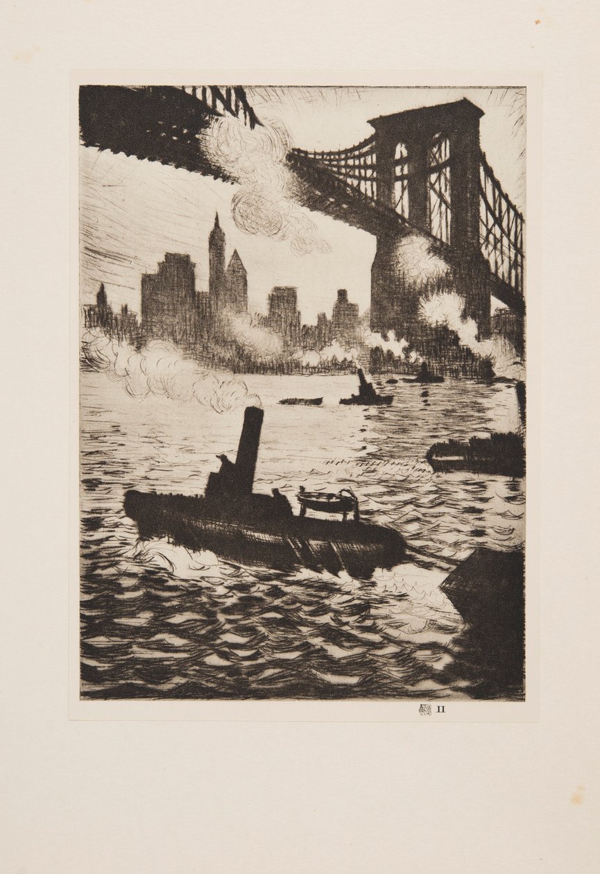 Sotto il ponte di Brooklyn, pub 1921 da Christopher Richard Wynne Nevinson