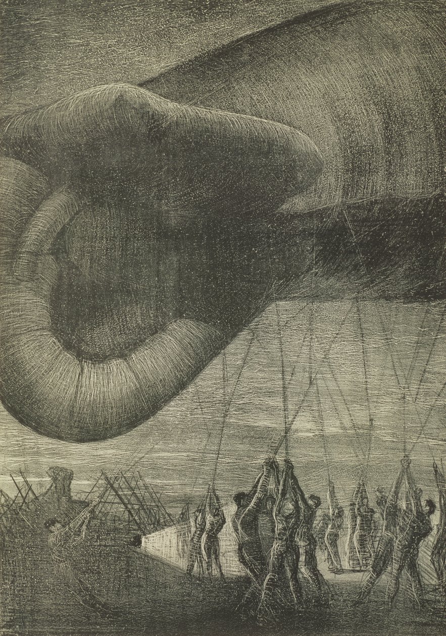 Abbassamento di un Pallone di Osservazione di Notte, 1918 da Christopher Richard Wynne Nevinson