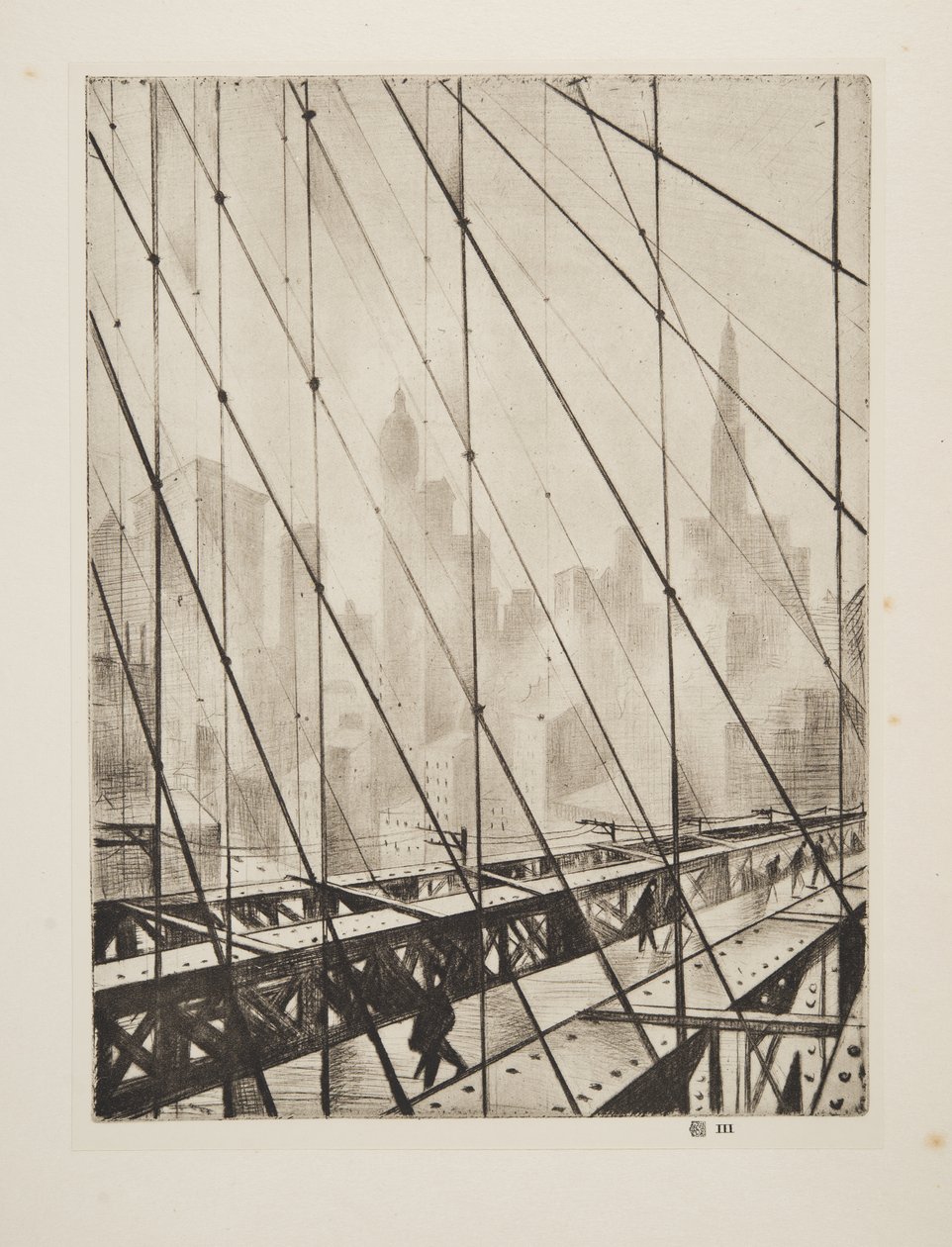 Guardando attraverso il ponte di Brooklyn, pub.1921 da Christopher Richard Wynne Nevinson