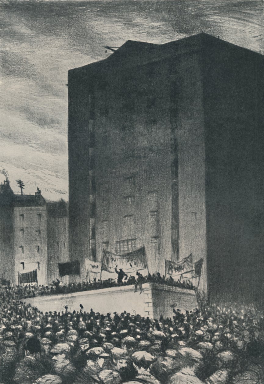 Lo Sciopero Ferroviario - Riunione a Tower Hill, 1919, 1920 da Christopher Richard Wynne Nevinson