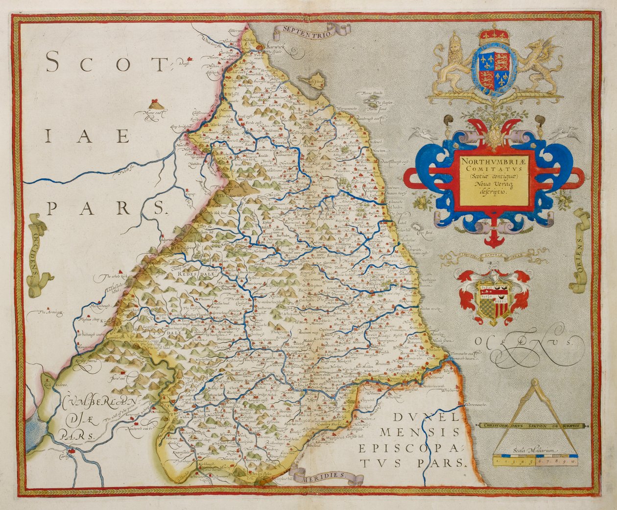 Mappa della Northumbria, da 