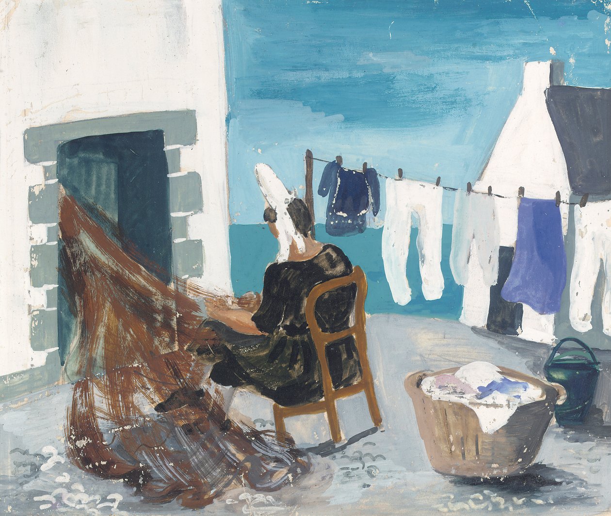 Riparare le reti, Tréboul, c.1930 da Christopher Wood