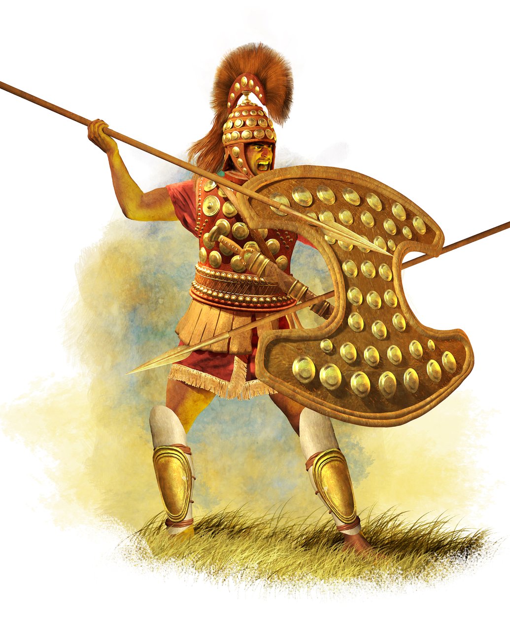 Guerriero greco antico, tarda età geometrica, 2015 (pennello digitale, 3d cgi) da Christos Giannopolous