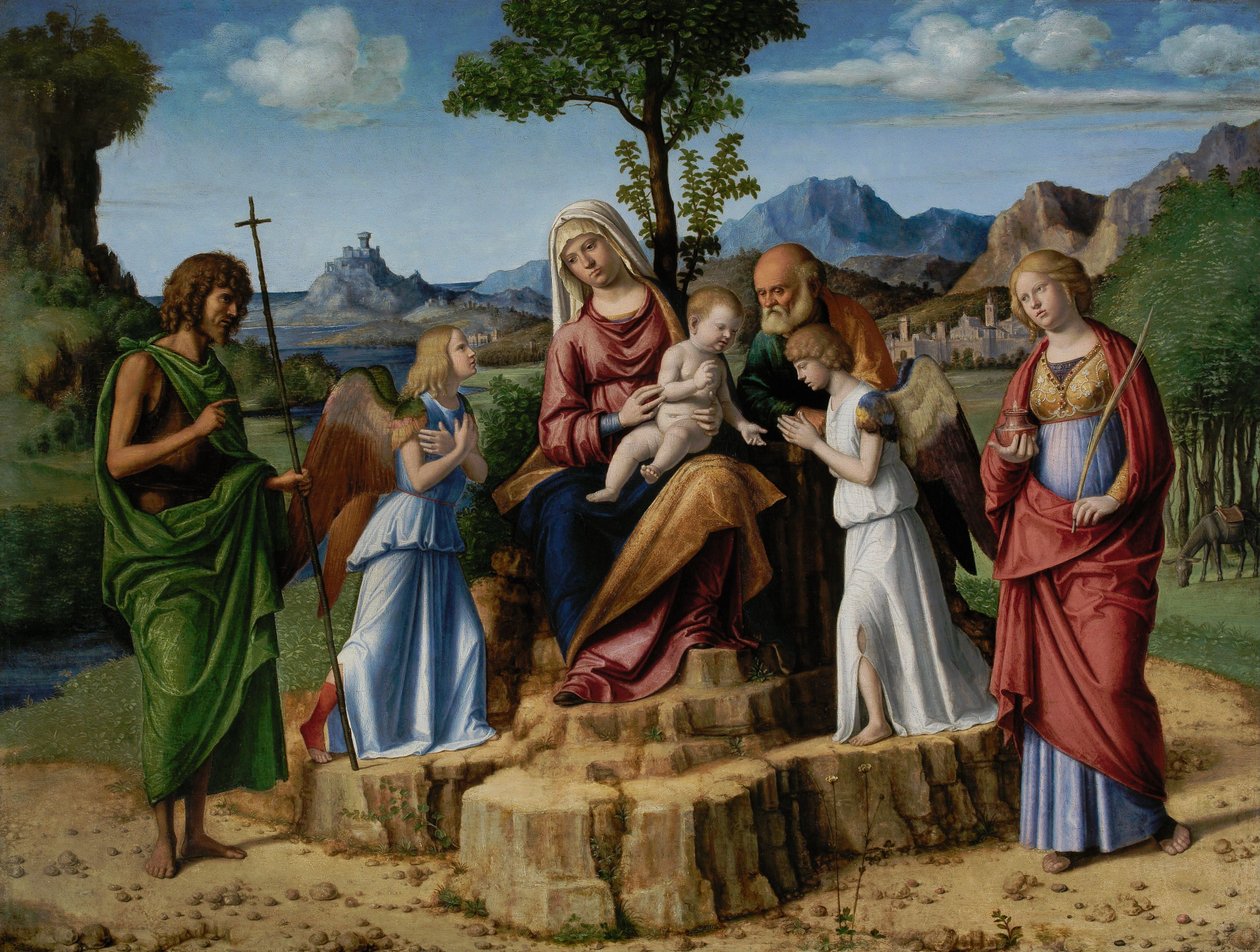 Riposo durante la fuga in Egitto con San Giovanni Battista da Cima da Conegliano