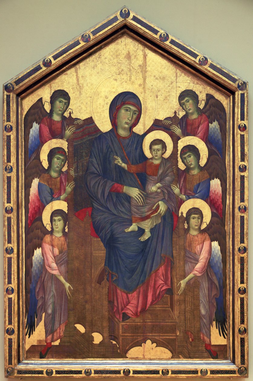 La Vergine e il Bambino in maestà circondati da sei ... da Cimabue (c.1240 c.1301)