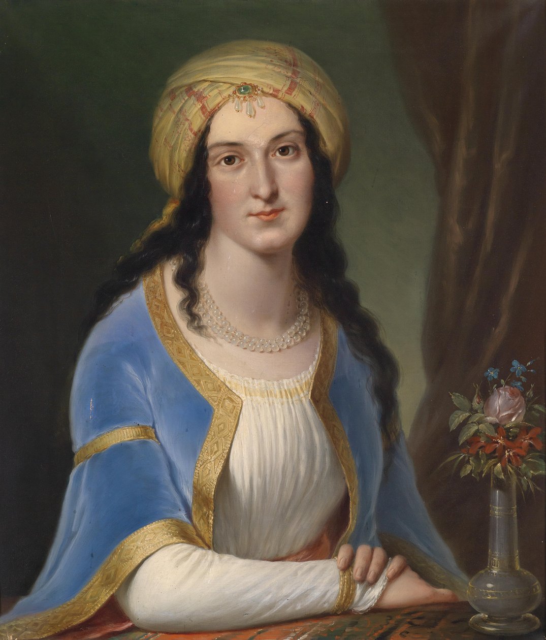 Ritratto di una signora con turbante da Circle of Josef Grassi