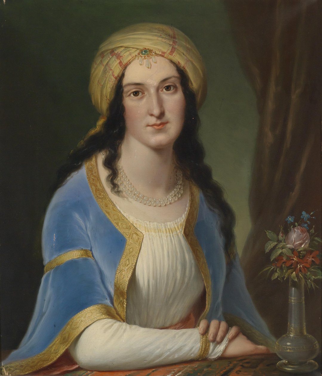 Ritratto di una dama con turbante da Circle of Josef Grassi
