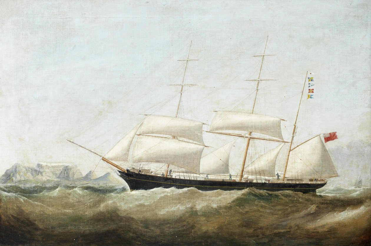 Una barca che batte nella Table Bay in una tempesta da sud-est da Circle of Samuel Walters