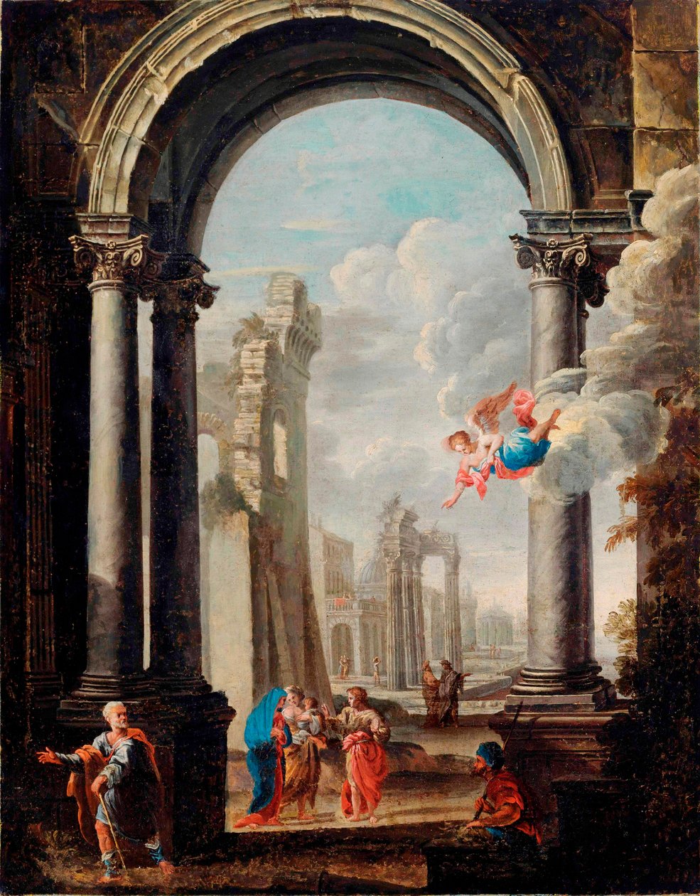 Capriccio architettonico con la Sacra Famiglia da Viviano Codazzi