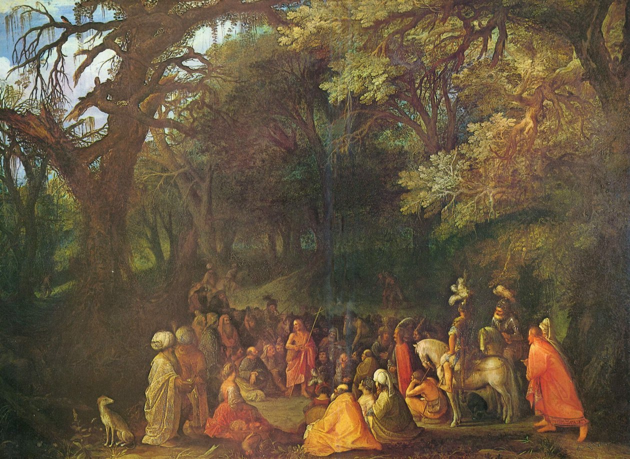 Tedesco: Die Predigt Johannes des Täufers Predicazione di Giovanni il Battista da Circle of Adam Elsheimer