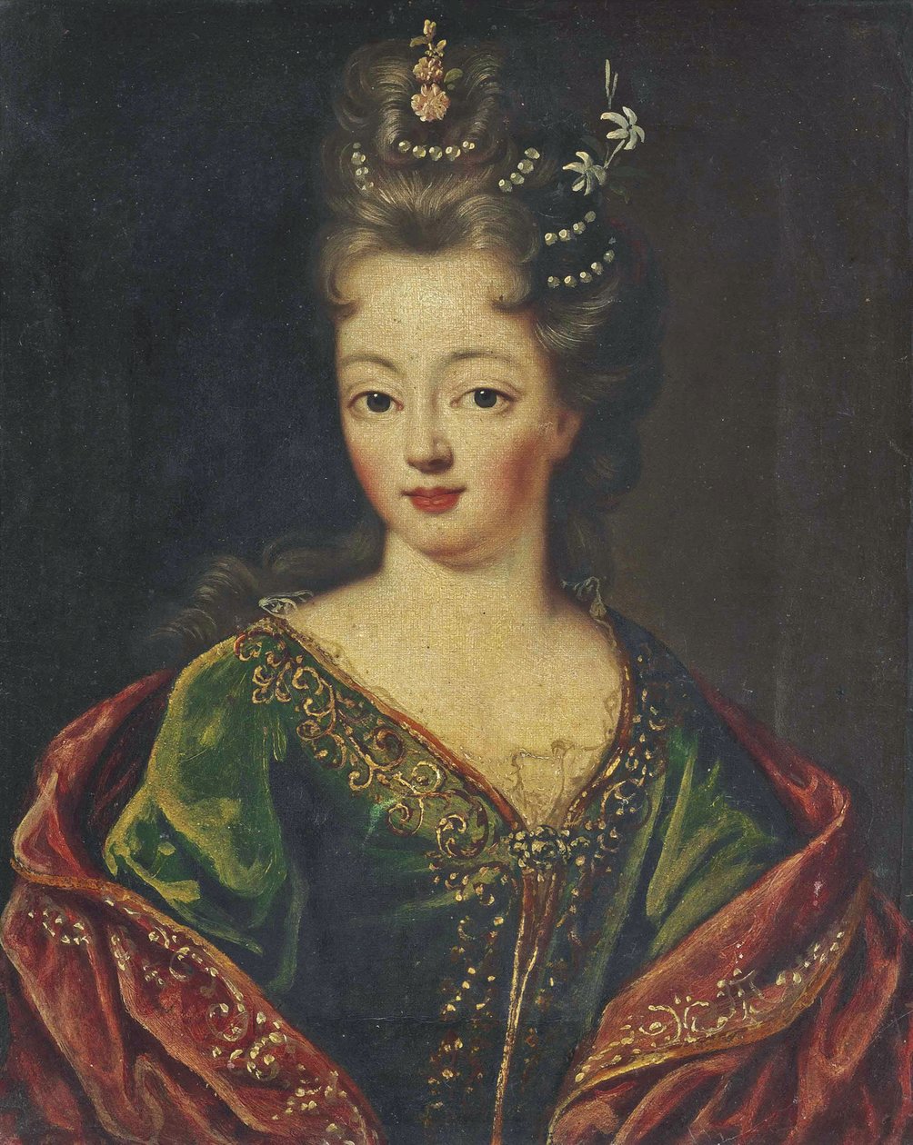 Cerchia di Mignard - Ritratto di signora tradizionalmente identificato come Louise Bénédicte di Borbone da Circle of Pierre Mignard I