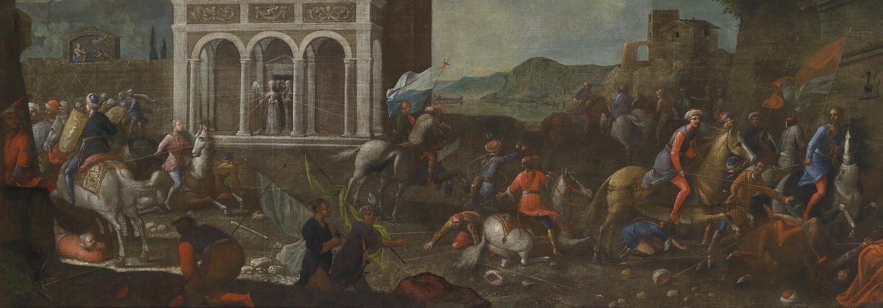 Santa Caterina da Siena difende una città contro i Turchi da circle of Vittore Carpaccio