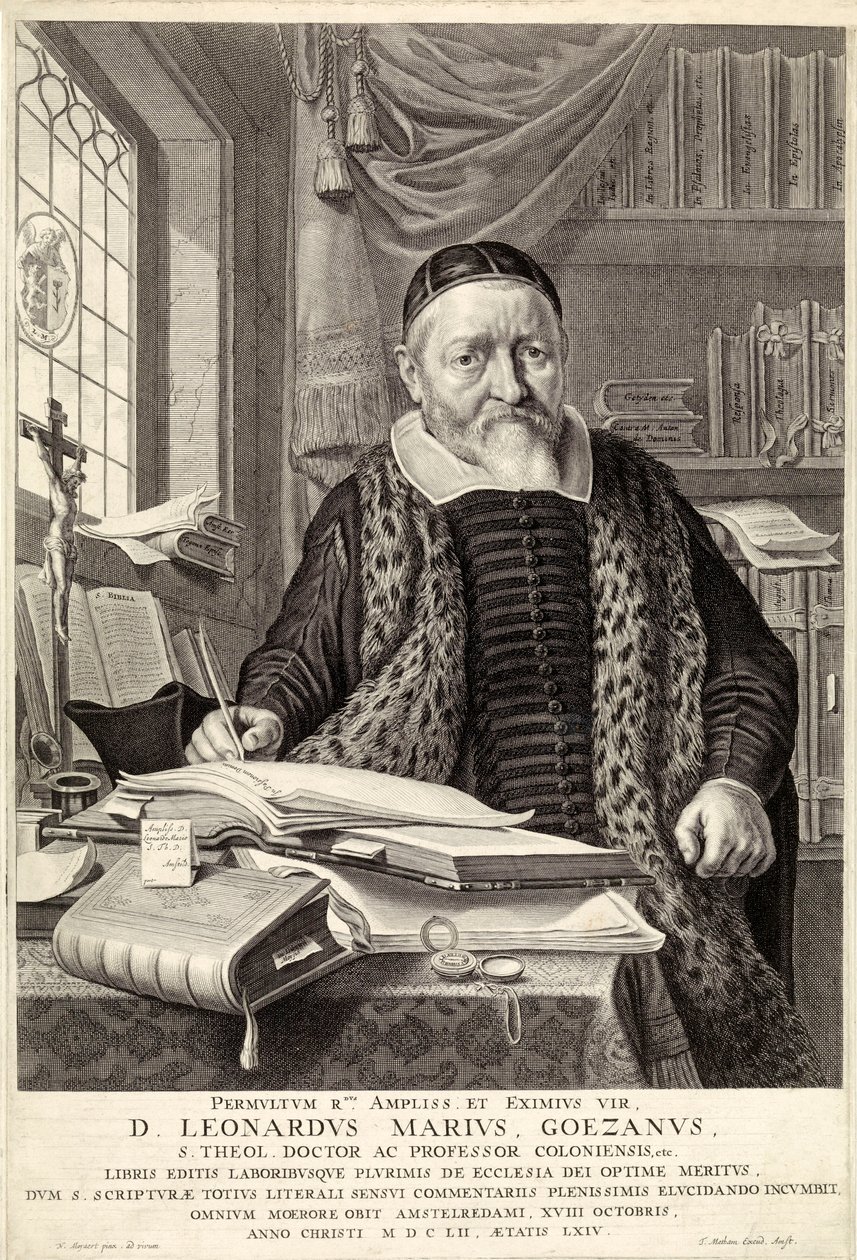 D. Leonardus Marius Goezanus, pub. 1654 incisione da Claes Corneliszoon Moeyaert