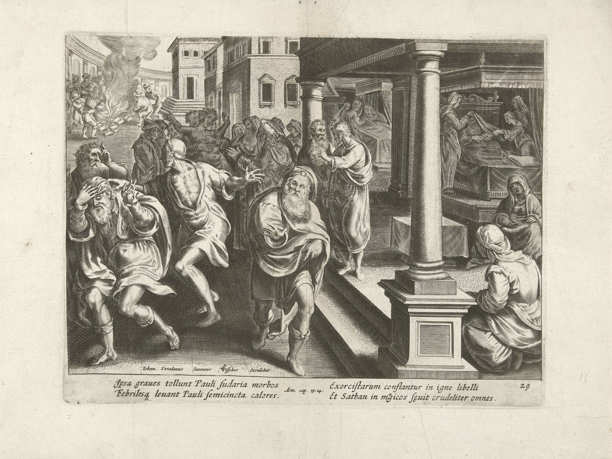 San Paolo scaccia i demoni a Efeso da Claes Jansz. Visscher (II) (workshop of)