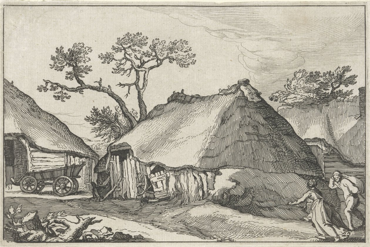 Fattoria e carro in un cortile da Claes Jansz. Visscher (II)
