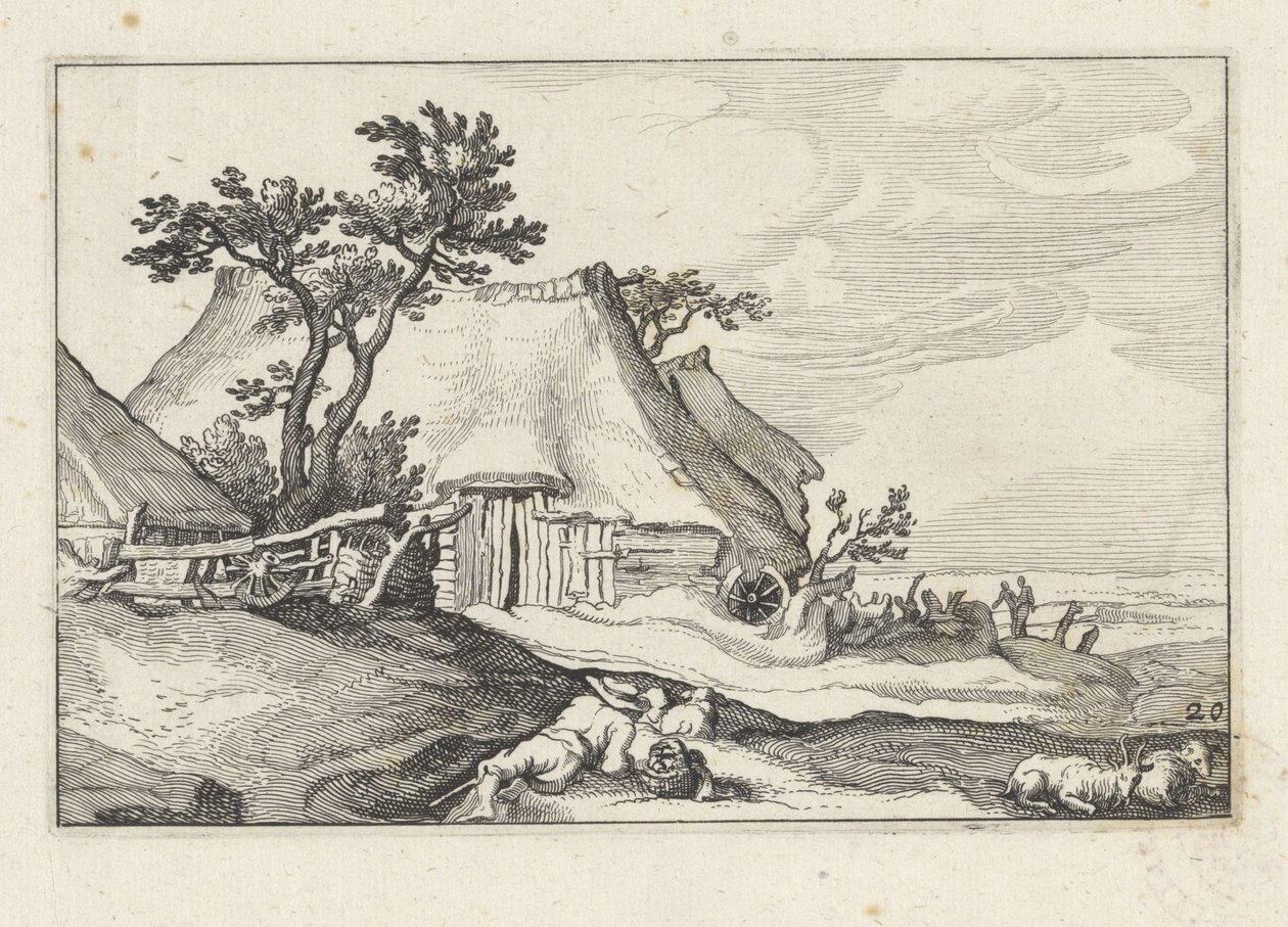 Fattoria e pastore con pecore e capra da Claes Jansz. Visscher (II)