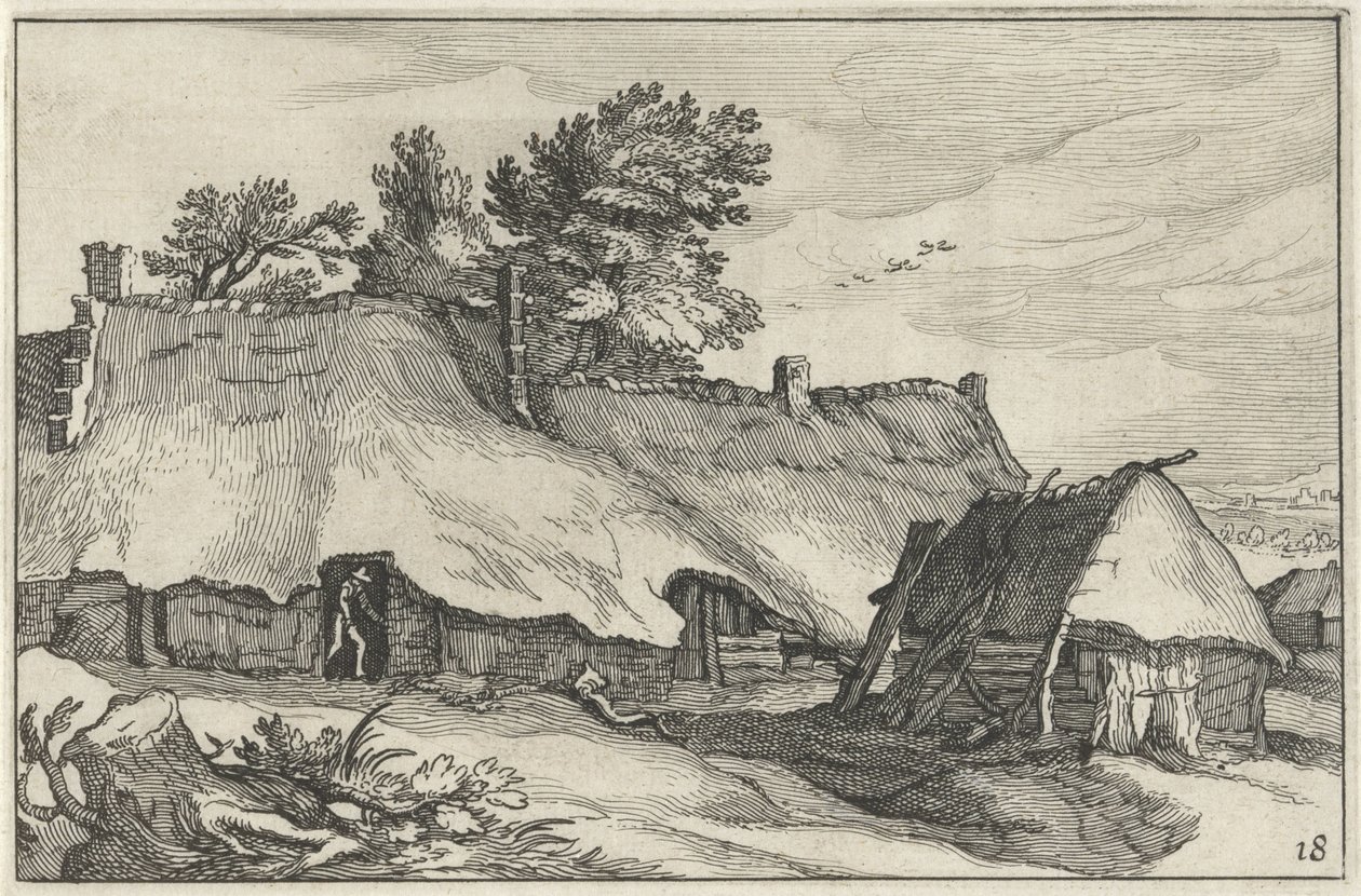 Fattoria e piccolo capanno (Paesaggi con fattorie) da Claes Jansz. Visscher (II)