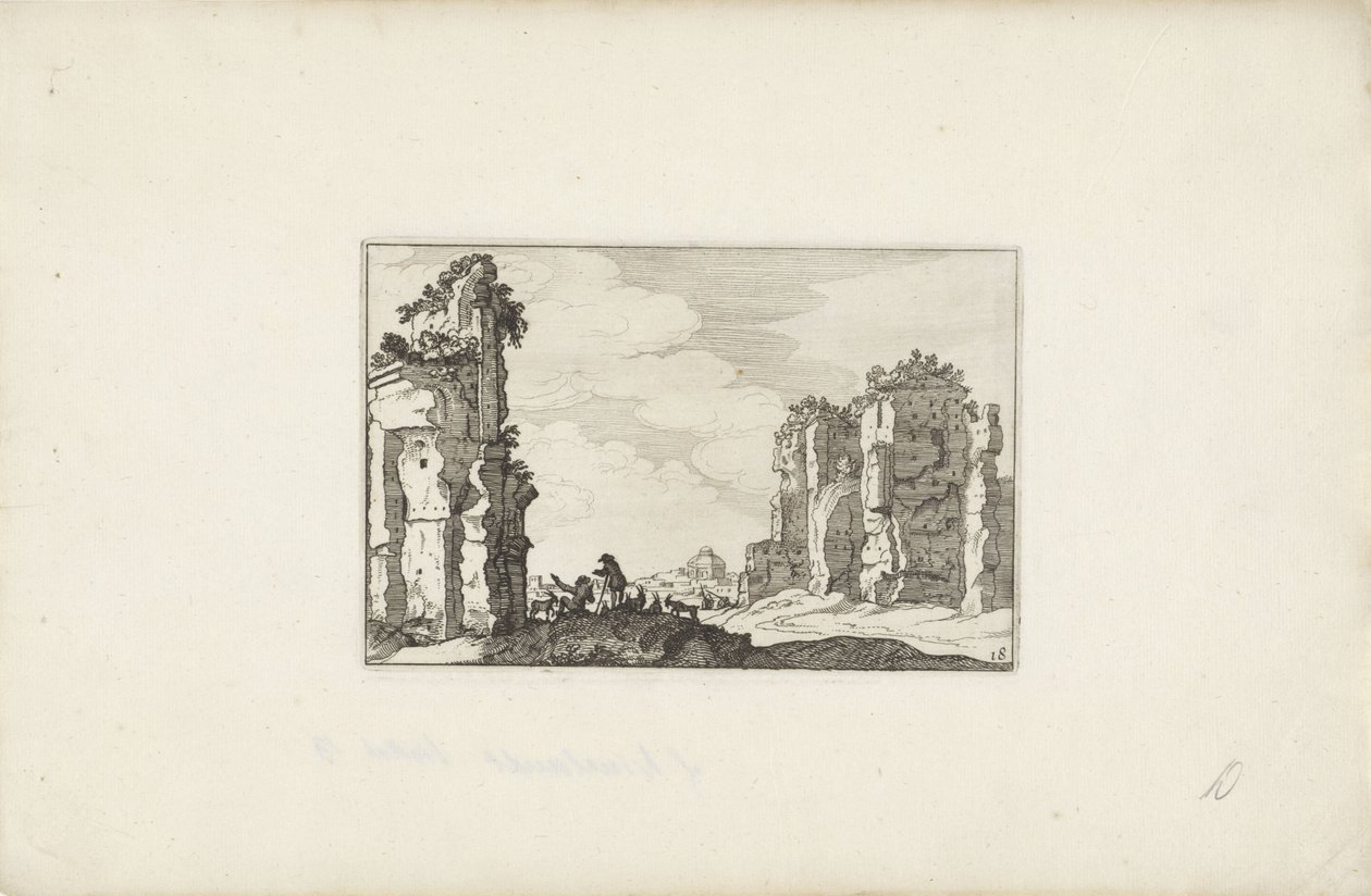 Due pastori presso una rovina da Claes Jansz. Visscher (II)