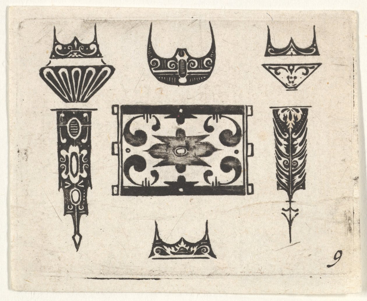 Stampa in nero con nove motivi, ca. 1620 da Claes Jansz Visscher
