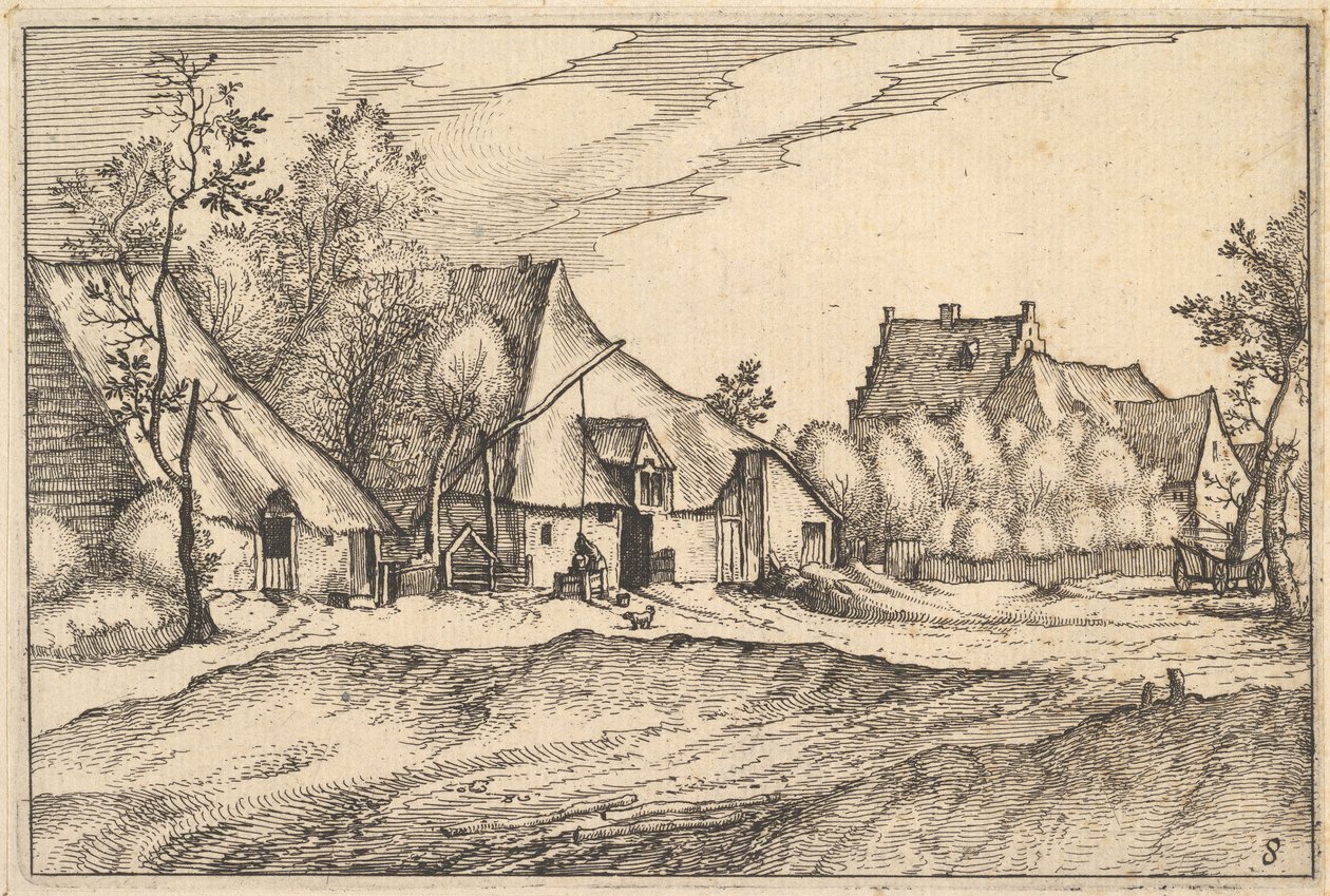 Fattorie in un villaggio da Claes Jansz Visscher