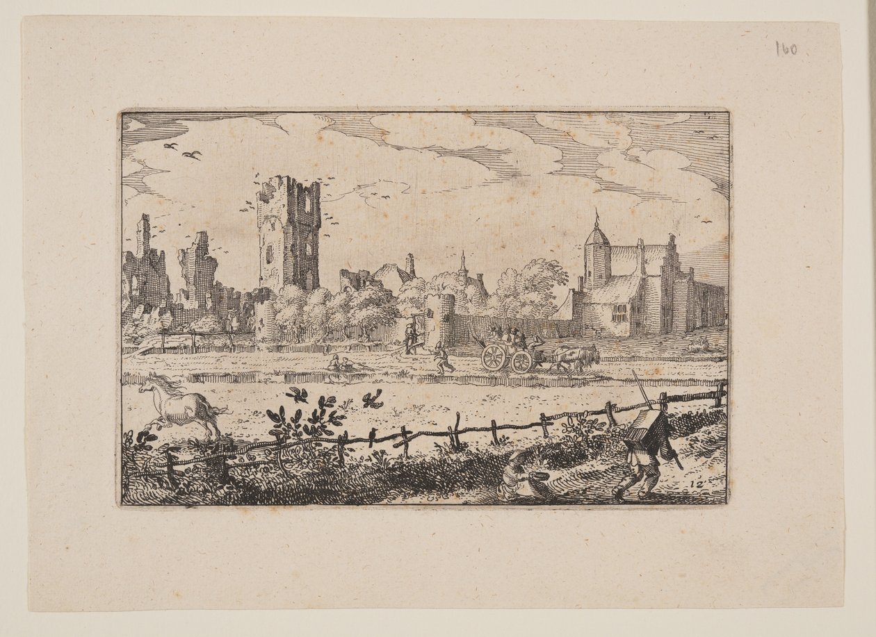 La casa di Cleef, vicino ad Haarlem, da Vedute nei dintorni di Haarlem (Plaisante Plaetsen) da Claes Jansz. Visscher