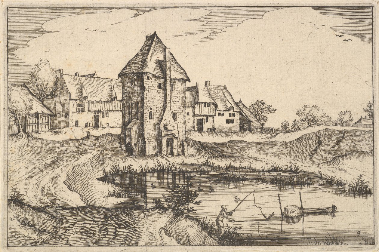 Lo stagno, piatto 9 da Regiunculae et Villae Aliquot Ducatus Brabantiae da Claes Jansz Visscher